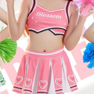 Pink Cheerleader Costume Set blossom power puff girls